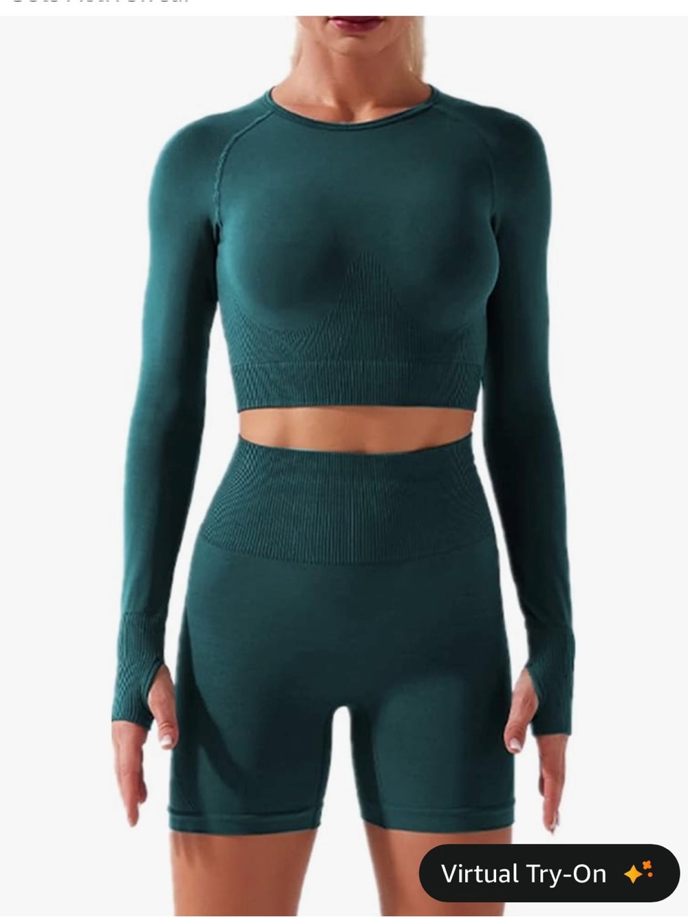 Teal two piece workout set